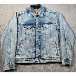 GAP‎ Denim Jacket Women Size Small Saddle Blue Jeans Trucker Flap Pocket Western
